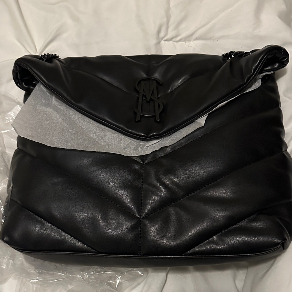 STEVEN MADDEN Black LEATHER Quilted Women's Bag - Picture 2 of 5
